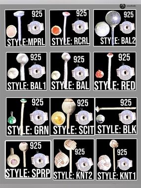 NWT Vintage 925 Sterling Silver Mismatch Single Stud Earrings